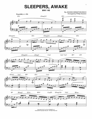 Sleepers, Awake, BWV 140 [Jazz version] (arr. Phillip Keveren)
