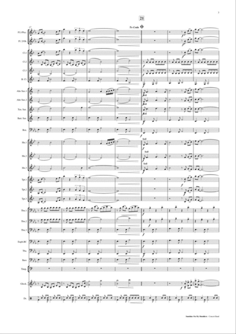 Sunshine On My Shoulders Concert Band scores gallery preview page 4