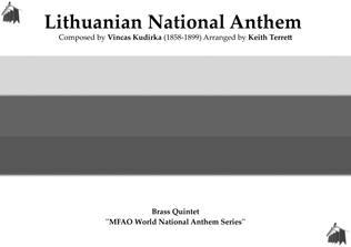 Lithuanian National Anthem for Brass Quintet (MFAO World National Anthem Series)