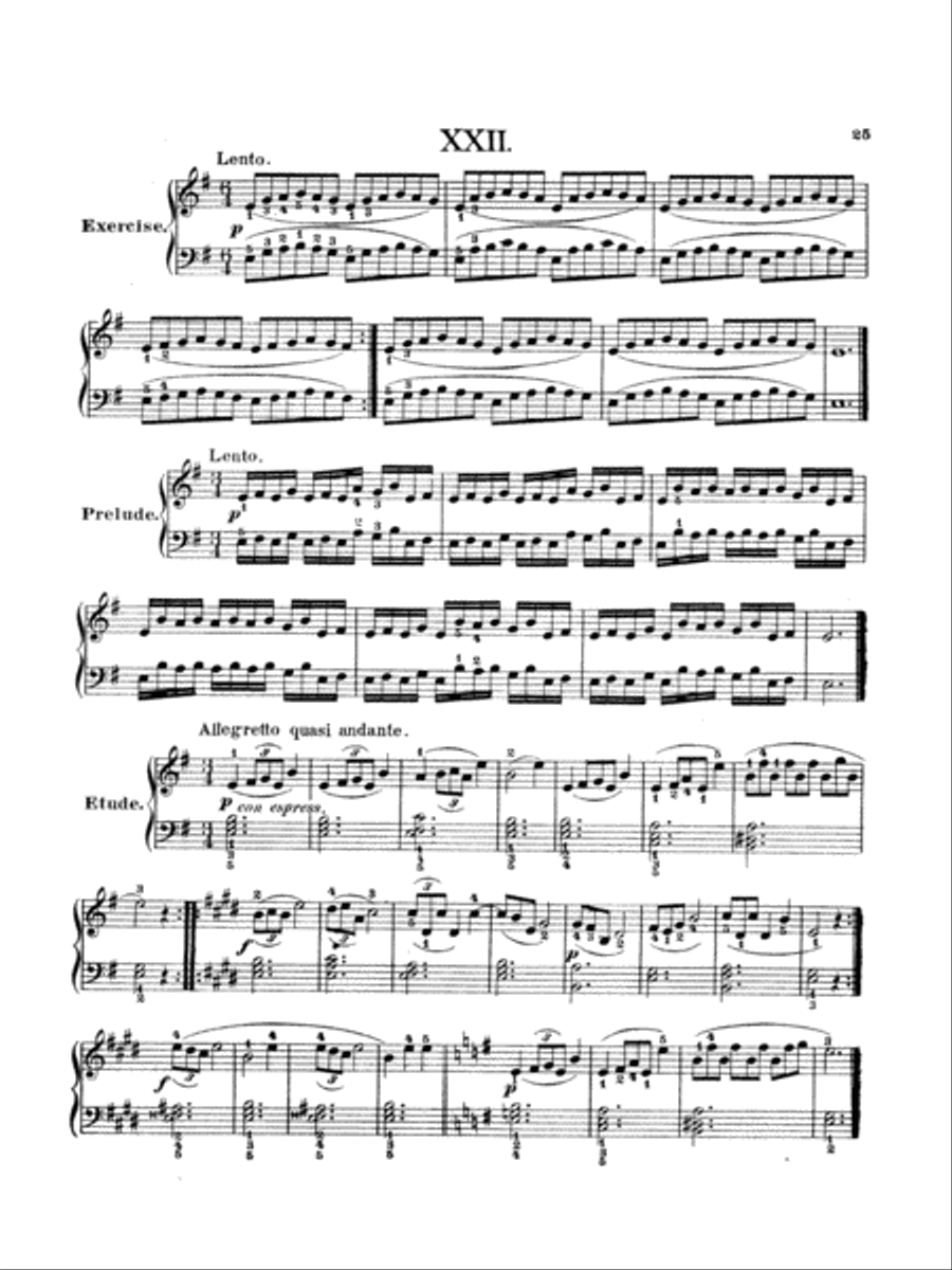 Bertini: Twenty-five Primary Etudes, Op. 166 Piano Method scores gallery preview page 1