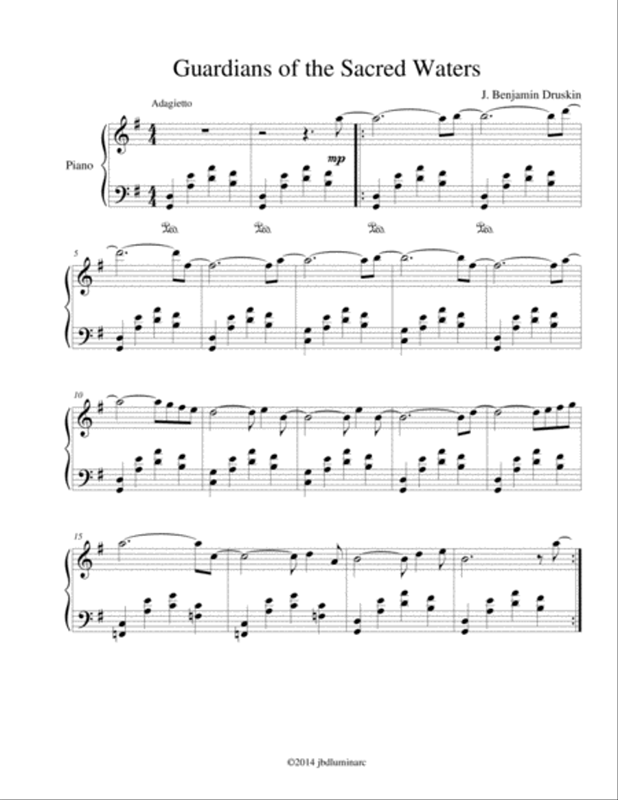 Guardians of the Sacred Waters Piano Solo scores gallery preview page 1