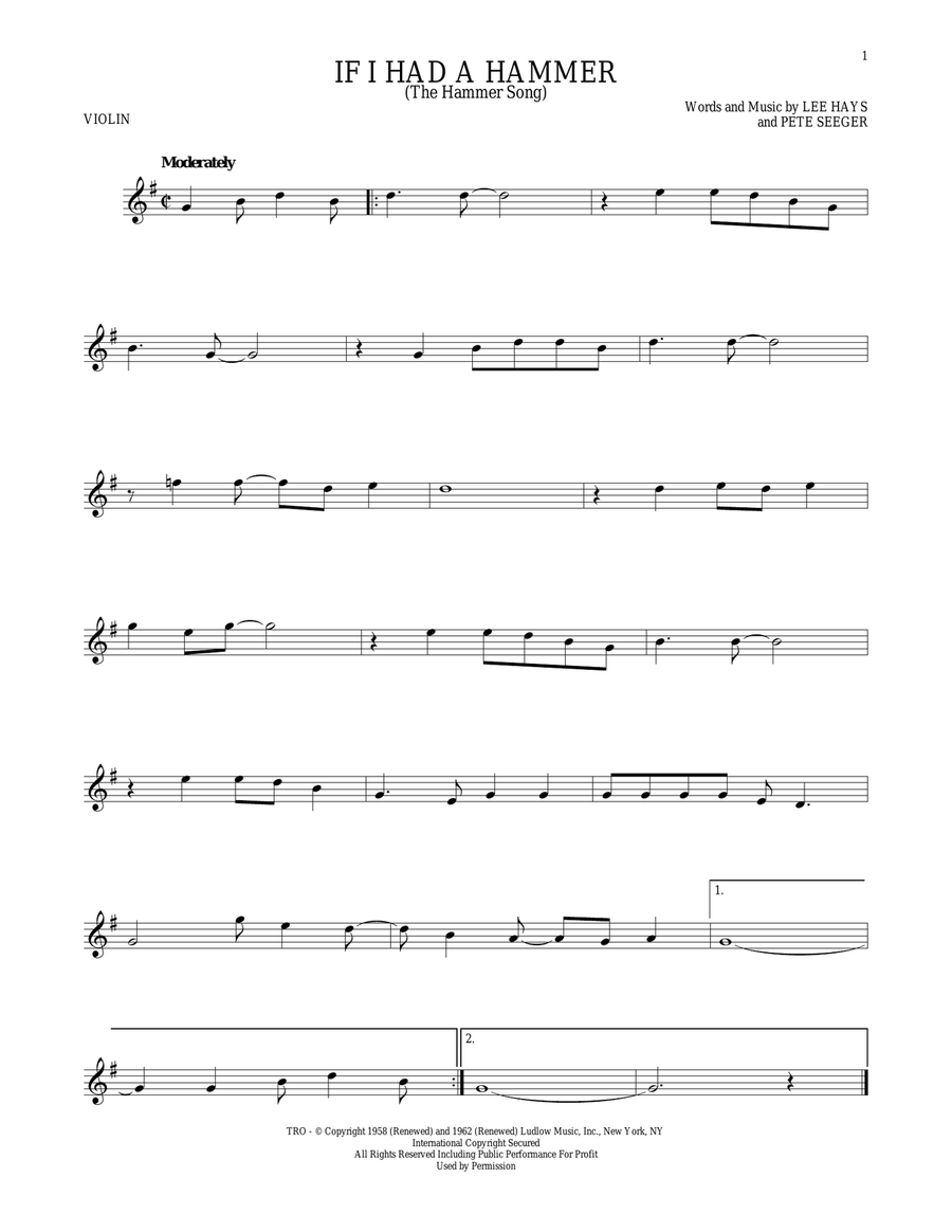 If I Had A Hammer (The Hammer Song)