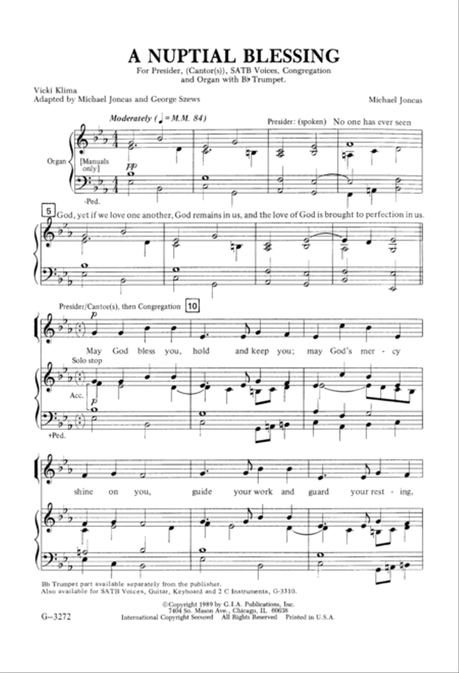 A Nuptial Blessing 4-Part scores gallery preview page 2