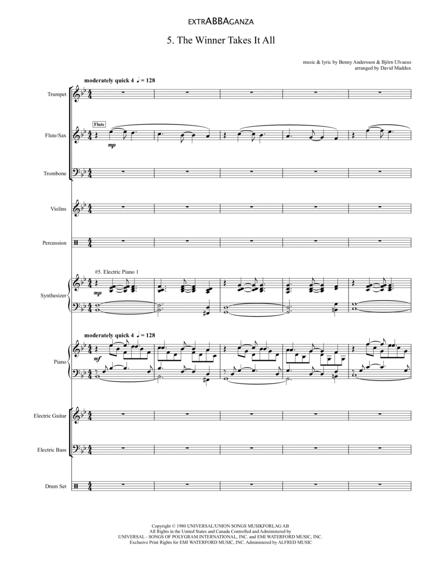 The Winner Takes It All Large Ensemble scores gallery preview page 1