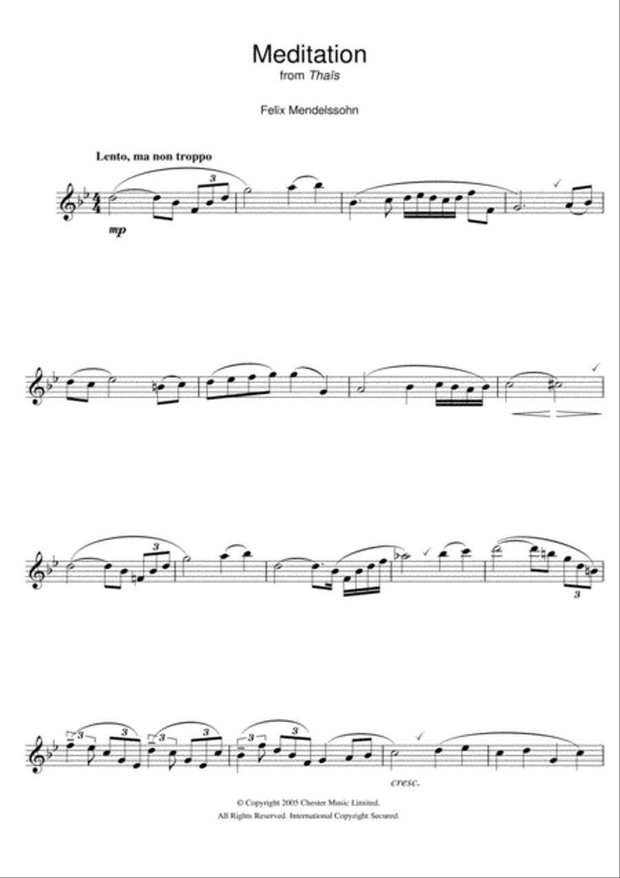Meditation From Thais Meditation From Thais Flute Solo scores gallery preview page 1