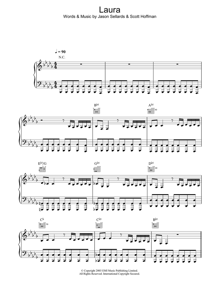 Laura Laura Piano, Vocal, Guitar scores gallery preview page 1