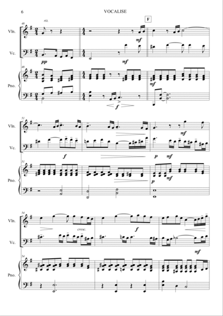 Vocalise Op.34, No.14 Piano Trio scores gallery preview page 6