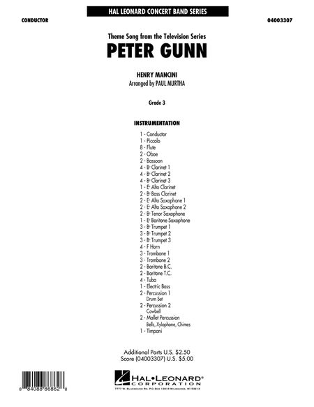 Peter Gunn - Conductor Score (Full Score)