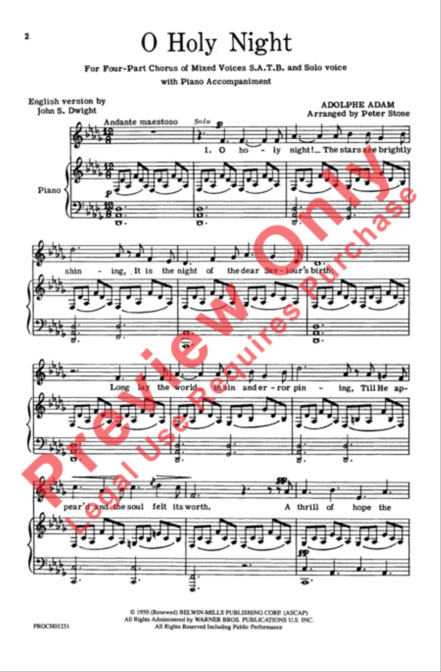 O Holy Night 4-Part scores gallery preview page 2