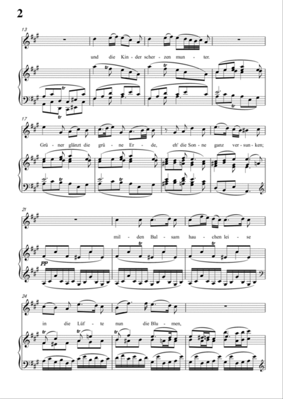 Schubert-Abendröth in A for Vocal and Piano Voice scores gallery preview page 3