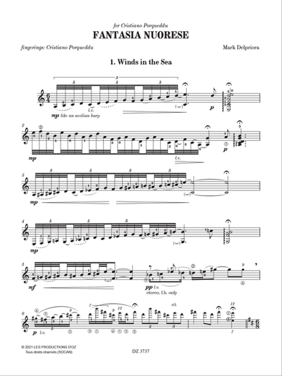 Fantasia Nuorese Classical Guitar scores gallery preview page 2