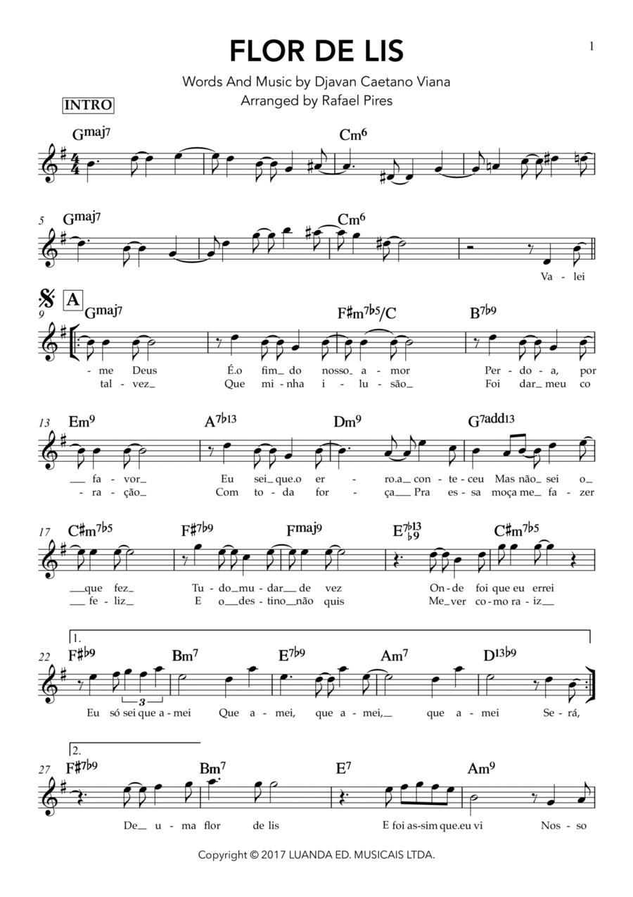 Flor De Lis Flor De Lis Electric Guitar scores gallery preview page 1