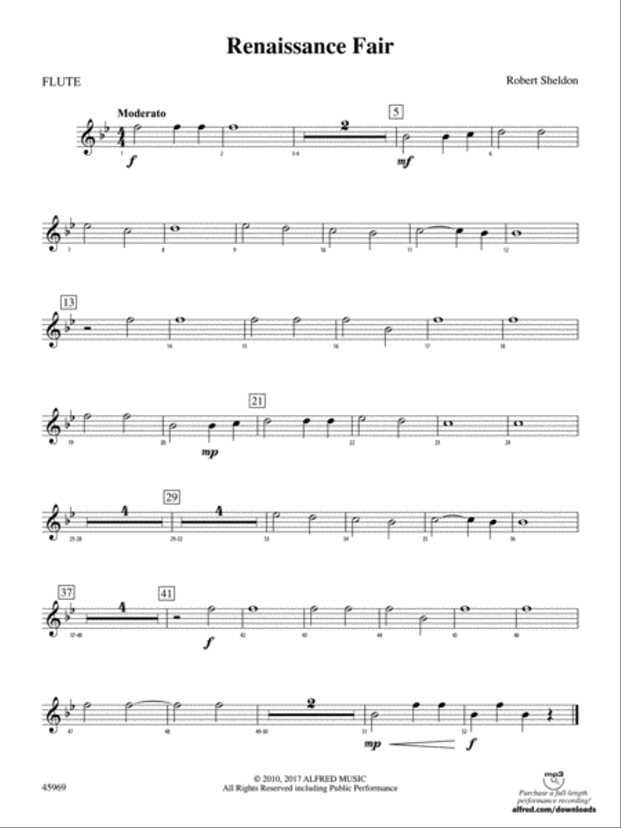 Renaissance Fair: Flute Concert Band scores gallery preview page 1