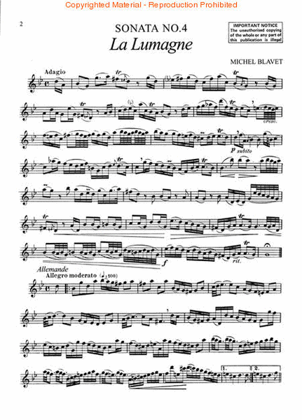 Six Sonatas for Flute and Keyboard, Op. 2