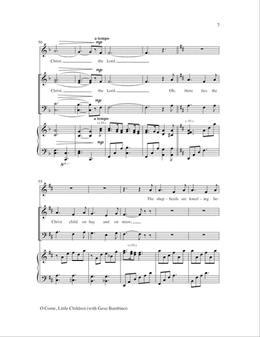 O Come, Little Children with Gesu Bambino 4-Part scores gallery preview page 8
