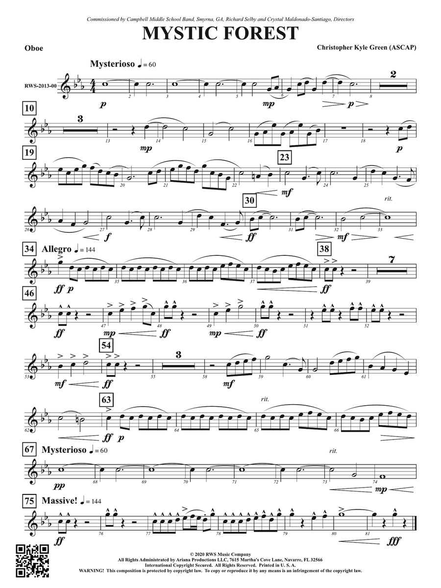 Mystic Forest: Oboe Mystic Forest: Oboe Oboe scores gallery preview page 1