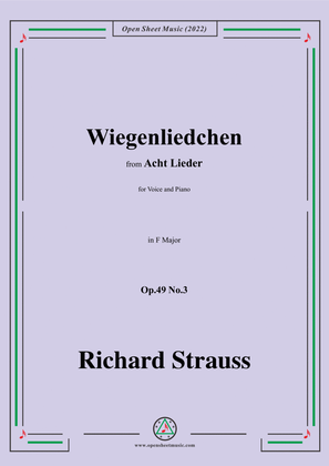 Book cover for Richard Strauss-Wiegenliedchen,in F Major