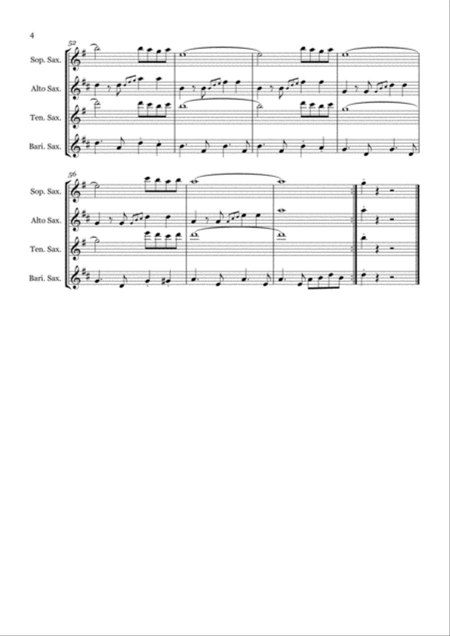Crocodile Rock Saxophone Quartet scores gallery preview page 4