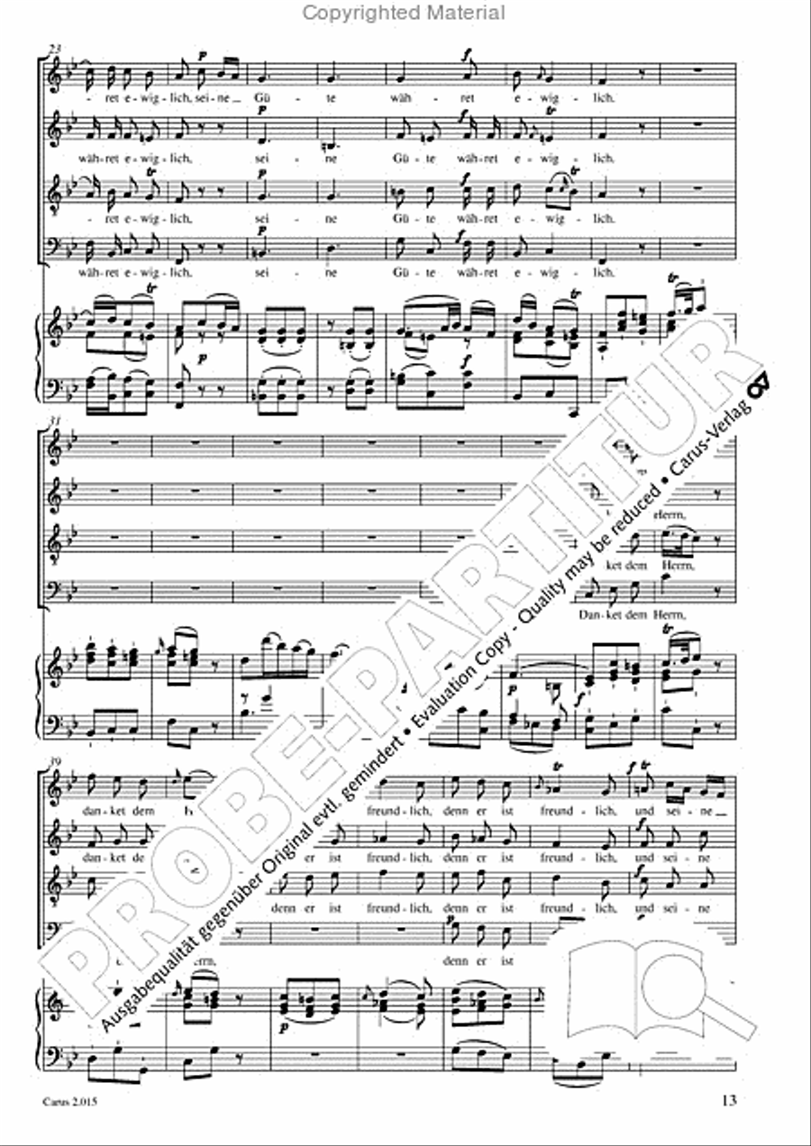 Carl Philipp Emanuel Bach & Gottfried August Homilius. Motets and Choruses Choir scores gallery preview page 15