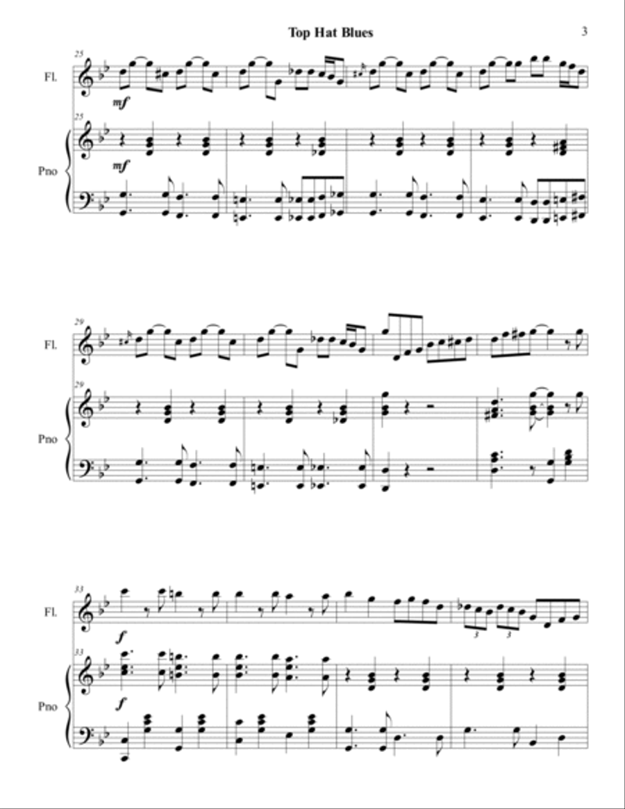 Top Hat Blues - C Flute and Piano Jazz Ensemble scores gallery preview page 5