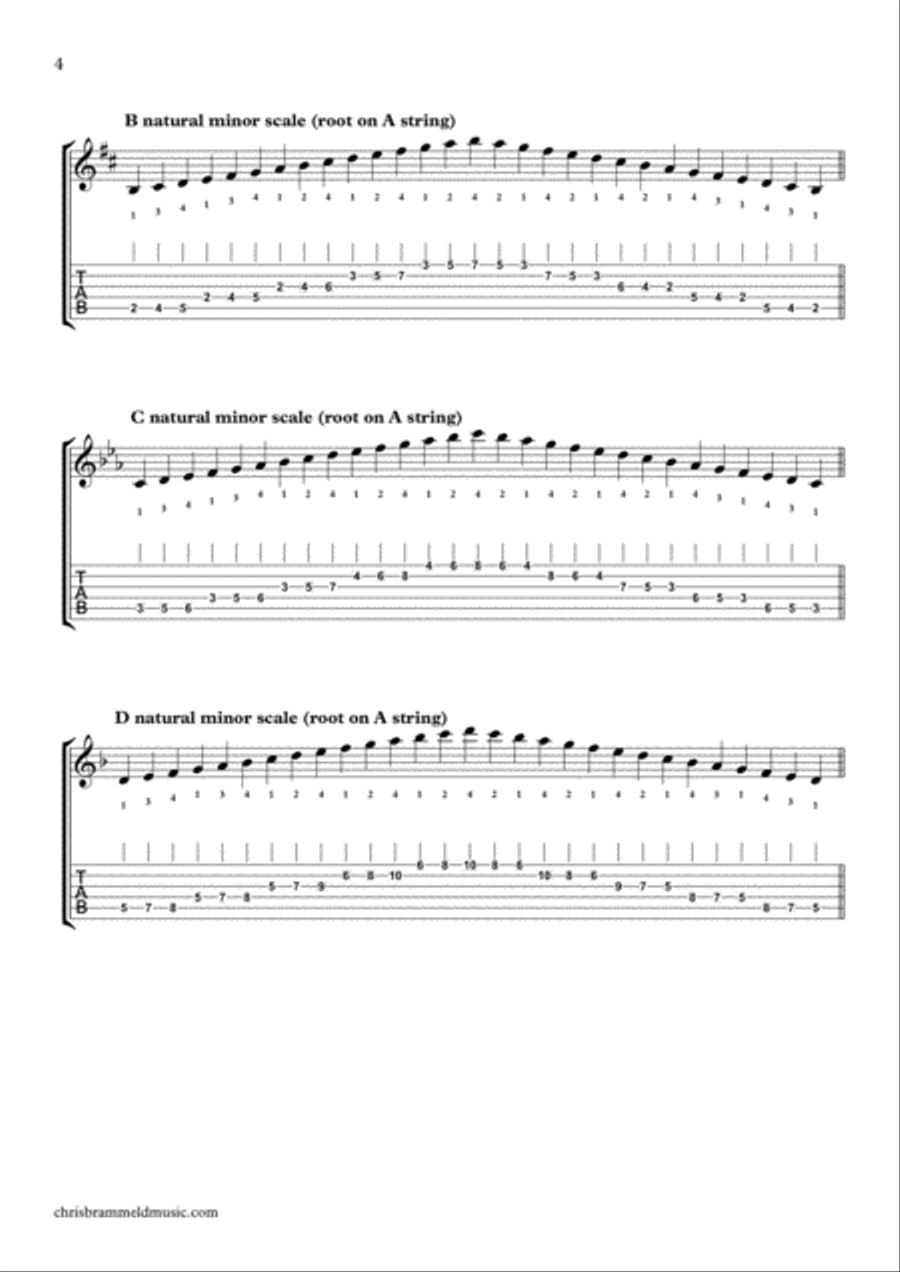 Rock School Guitar Grade 5 Scales And Arpeggios (notation and tab) Guitar Tablature scores gallery preview page 4
