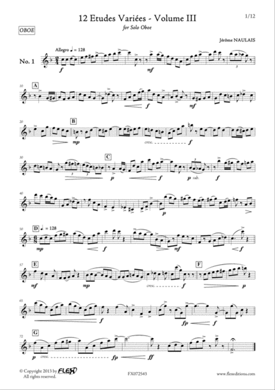 12 Etudes Variees - Volume III Oboe Solo scores gallery preview page 2