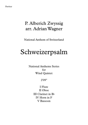 Book cover for "Schweizerpsalm" (National Anthem of Switzerland) Wind Quintet arr. Adrian Wagner