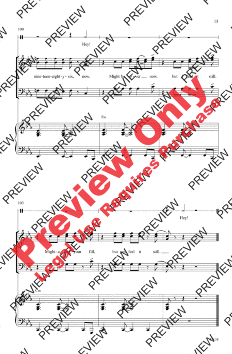 Feel It Still Men's Choir scores gallery preview page 15