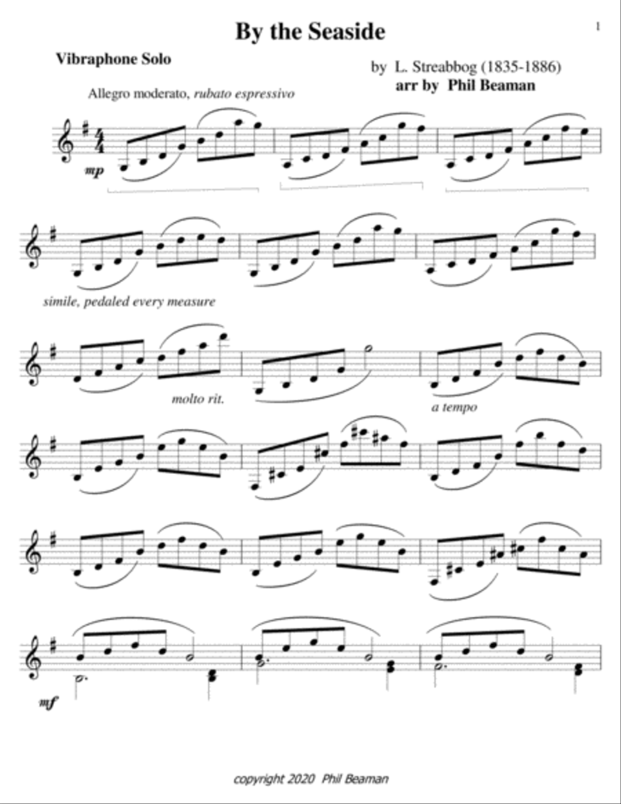By the Seaside-vibraphone solo Vibraphone scores gallery preview page 1