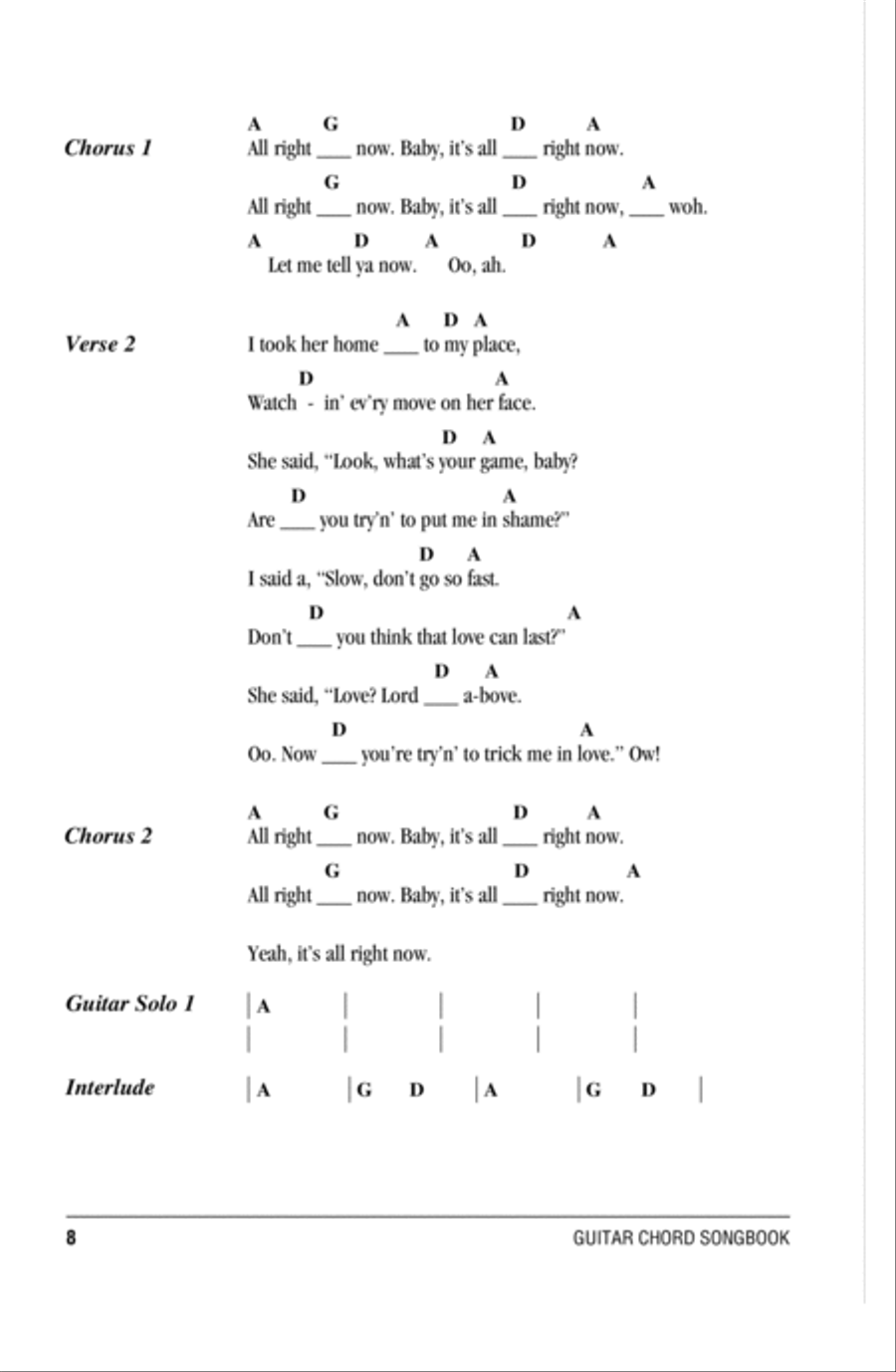All Right Now All Right Now Acoustic Guitar scores gallery preview page 2