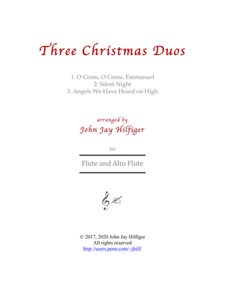 Book cover for Three Christmas Duos for Flute and Alto Flute