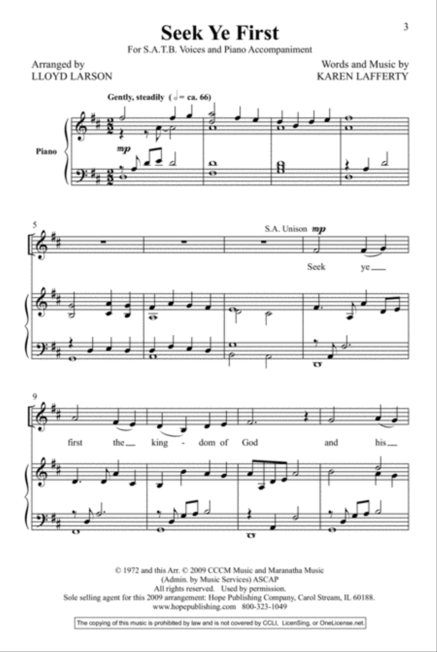Seek Ye First Seek Ye First 4-Part scores gallery preview page 2