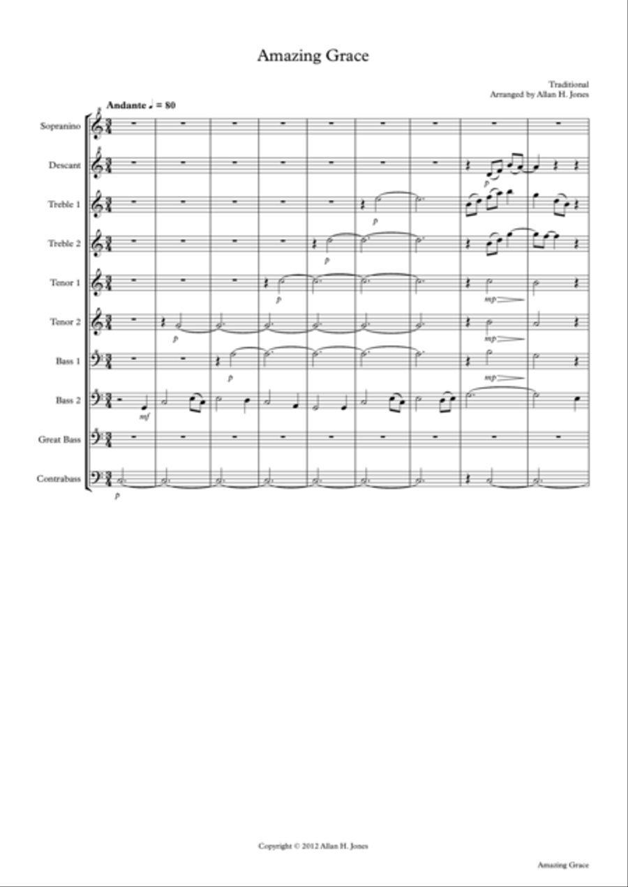Amazing Grace Soprano Recorder scores gallery preview page 2