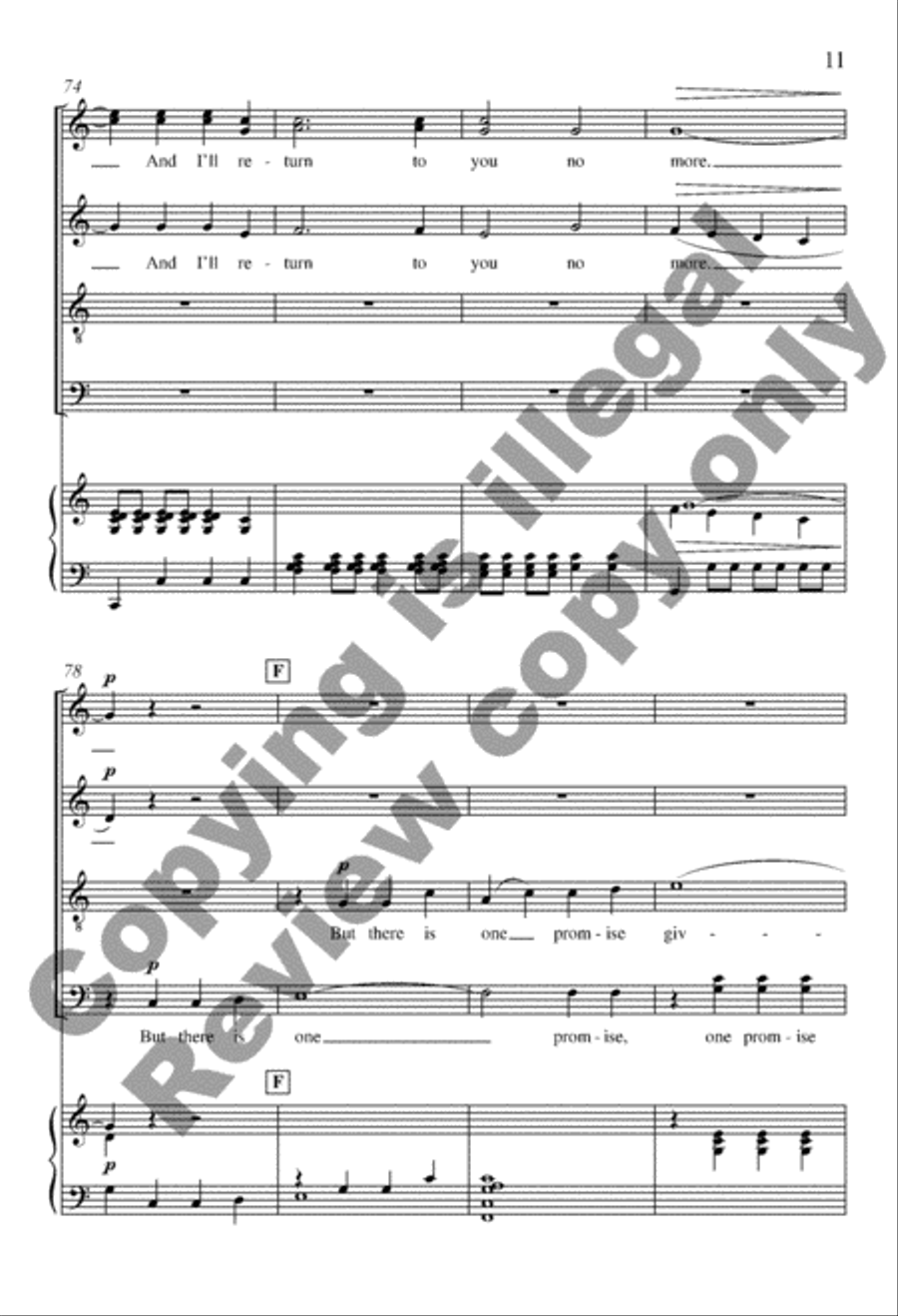Maid of Constant Sorrow 4-Part scores gallery preview page 11
