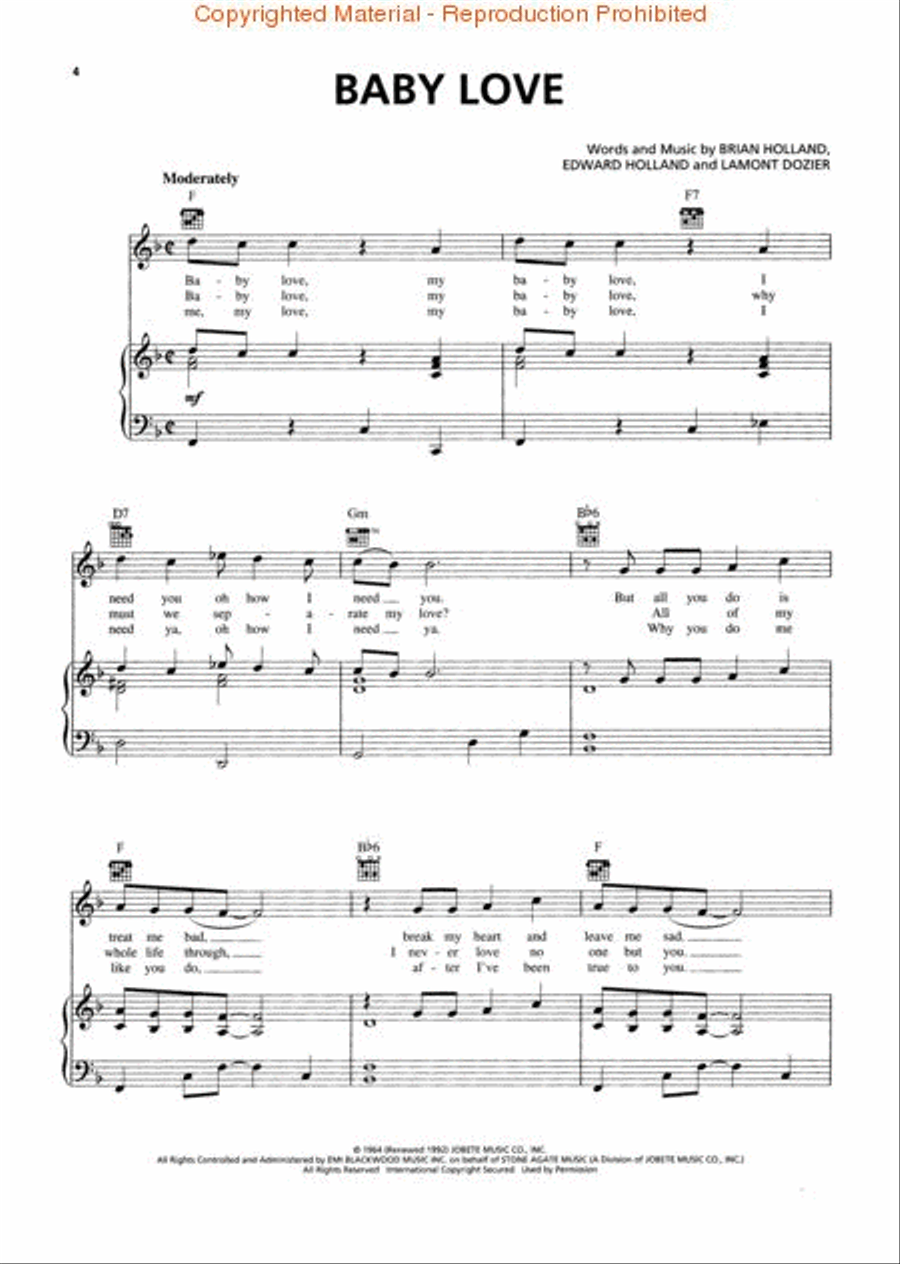 The Supremes – Greatest Hits Piano, Vocal, Guitar scores gallery preview page 2