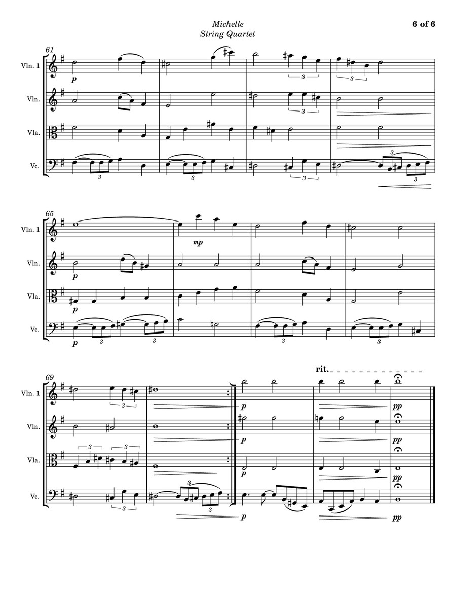 Michelle String Quartet scores gallery preview page 6