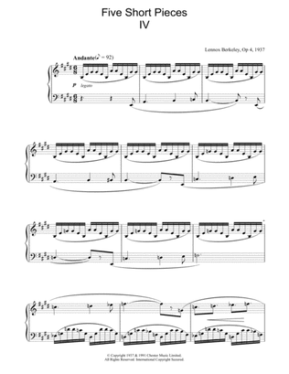 Five Short Pieces, No. 4, Op. 4