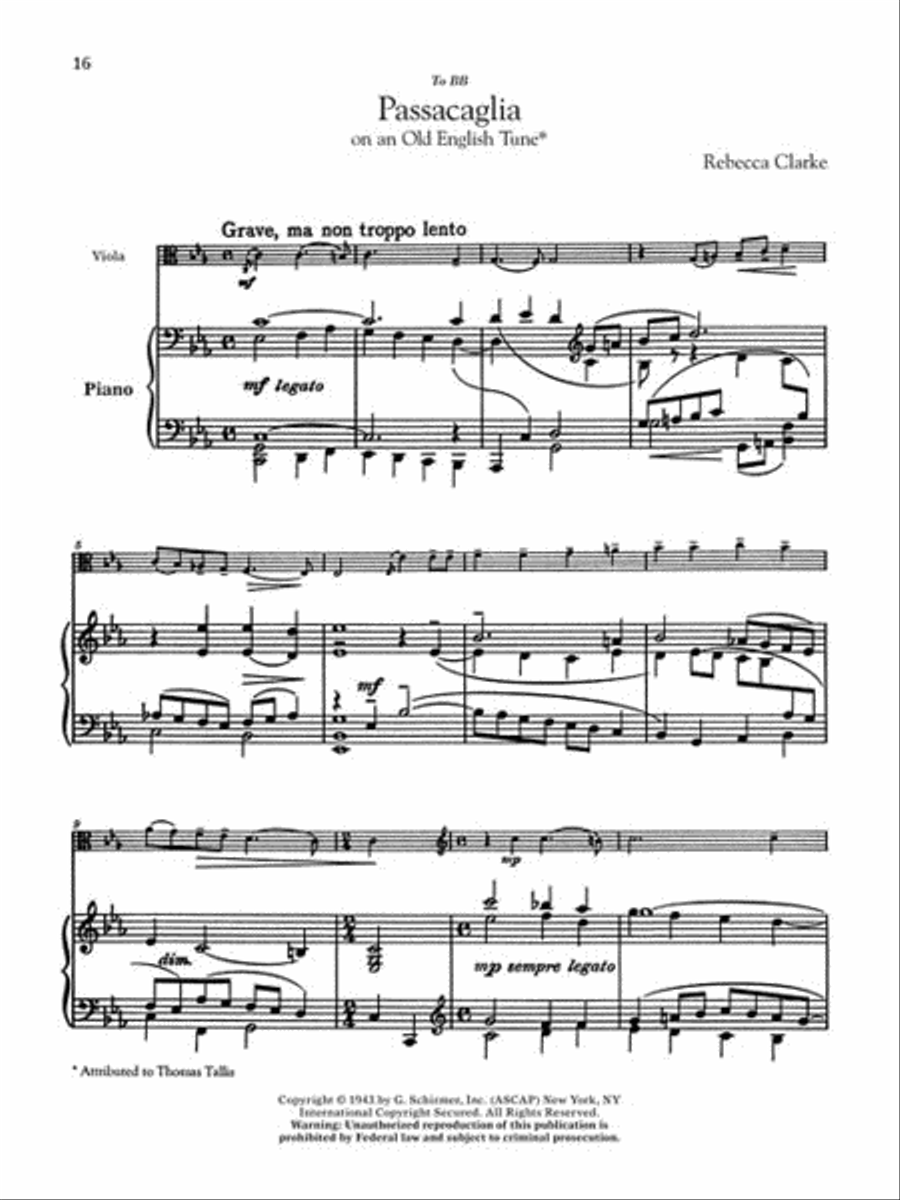 The G. Schirmer Viola Anthology - Viola And Piano Piano Accompaniment scores gallery preview page 5