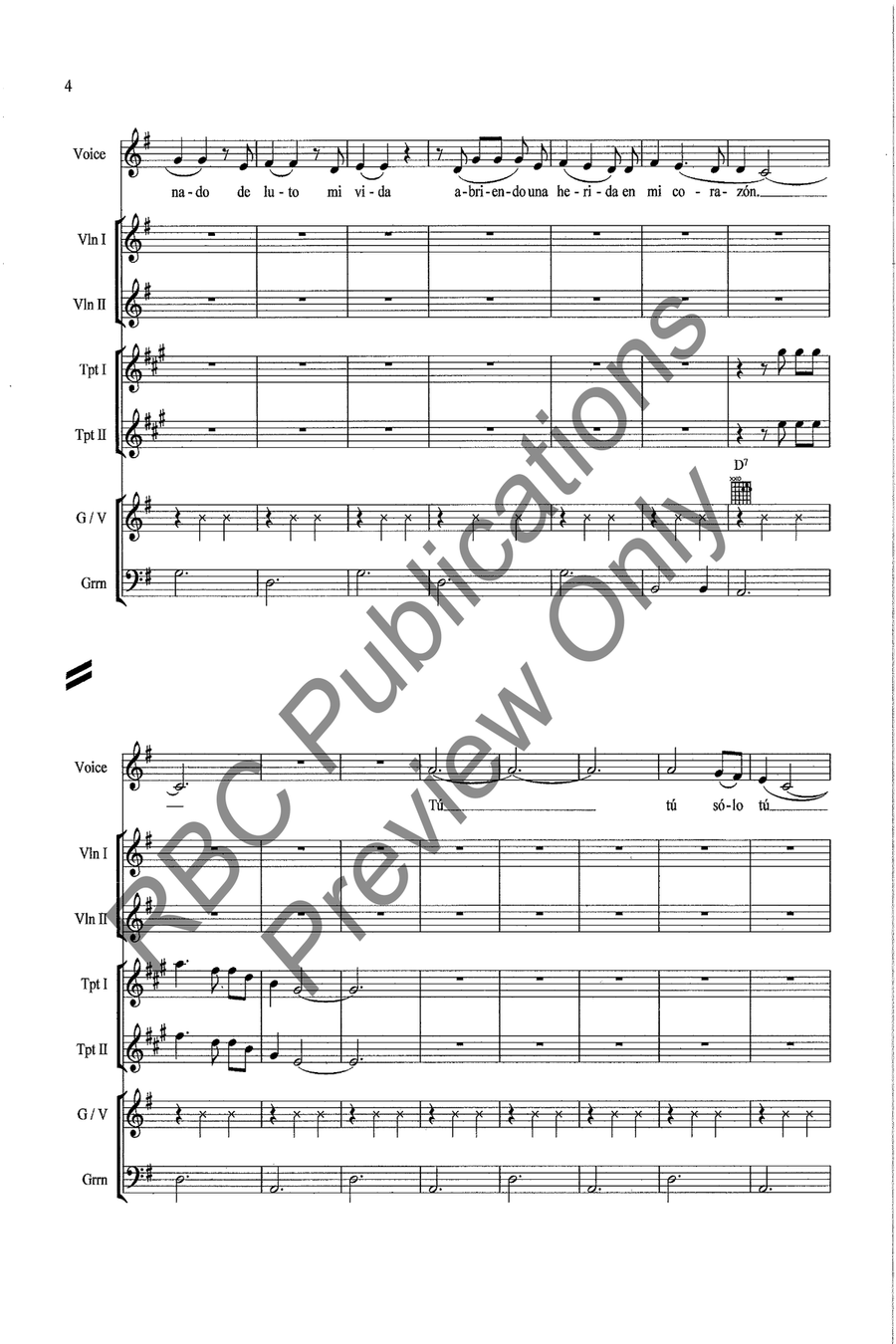 Tú Sólo Tú Voice scores gallery preview page 6