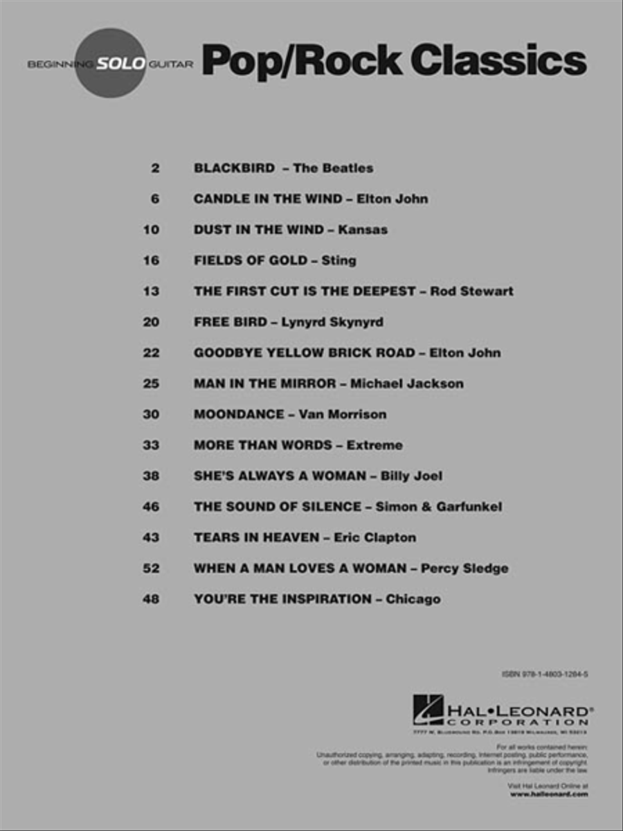 Pop/Rock Classics Electric Guitar scores gallery preview page 3