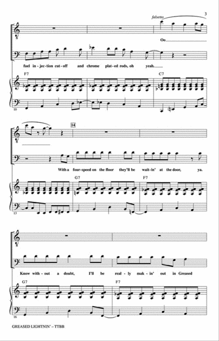 Greased Lightnin' Greased Lightnin' TTBB scores gallery preview page 3