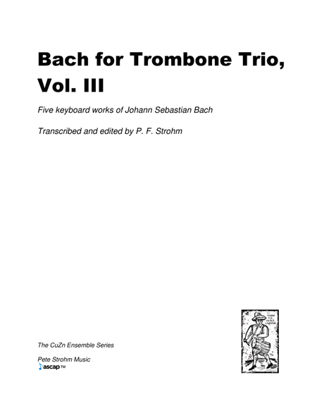 Bach for Trombone Trio, Vol. III image number null