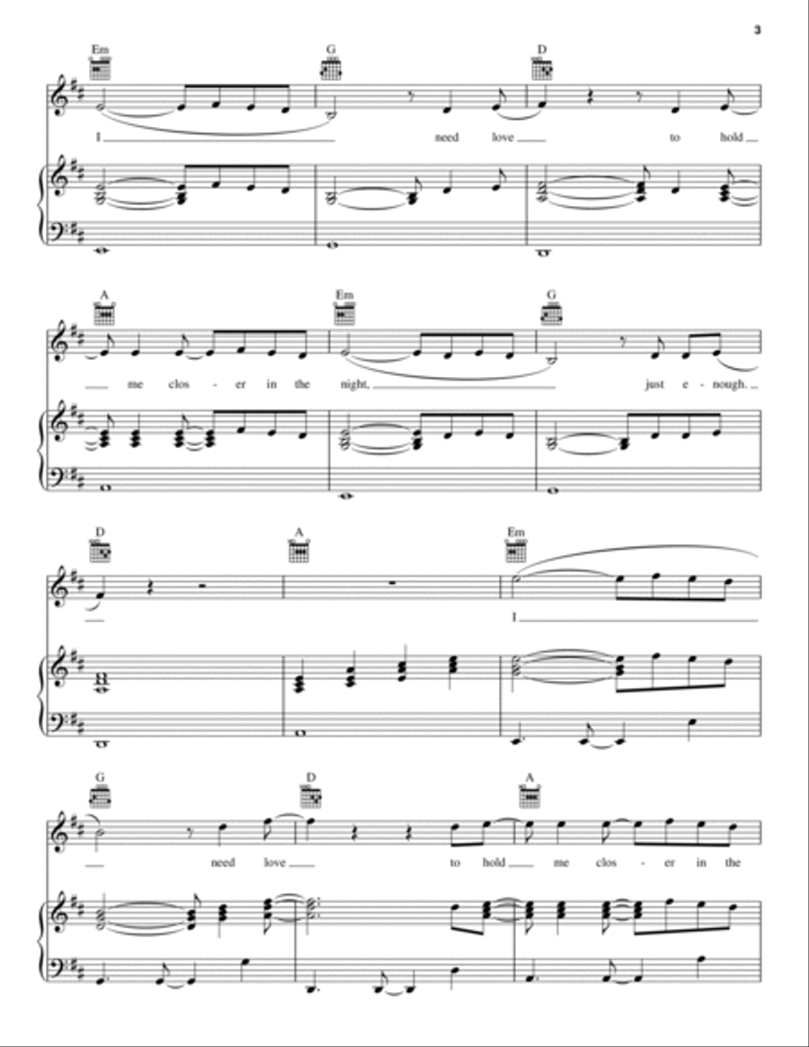 Mirrors Piano, Vocal, Guitar scores gallery preview page 3