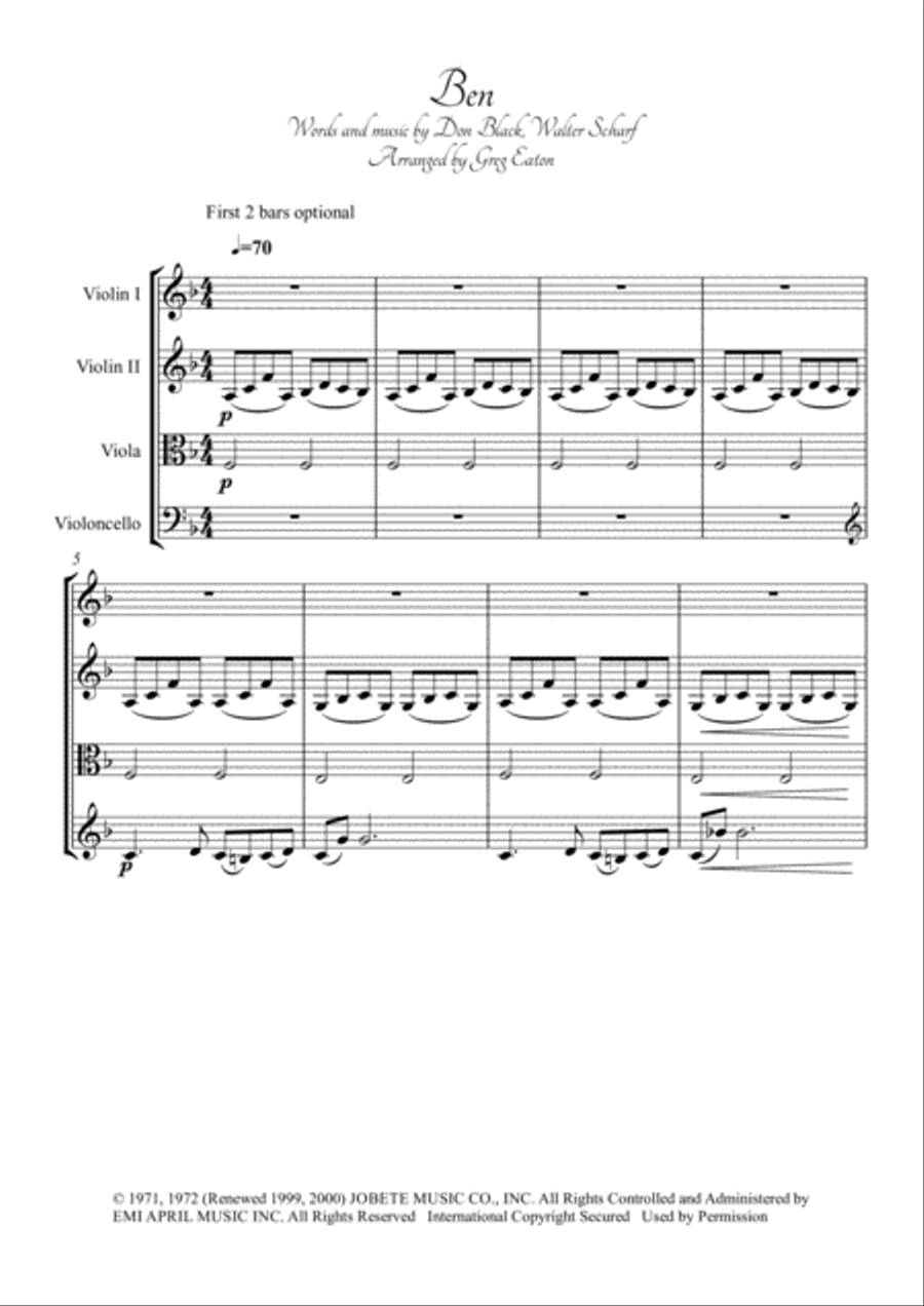 Ben Ben String Quartet scores gallery preview page 1
