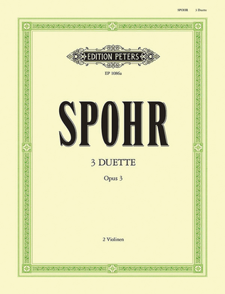 Book cover for 3 Duets Op. 3 for 2 Violins