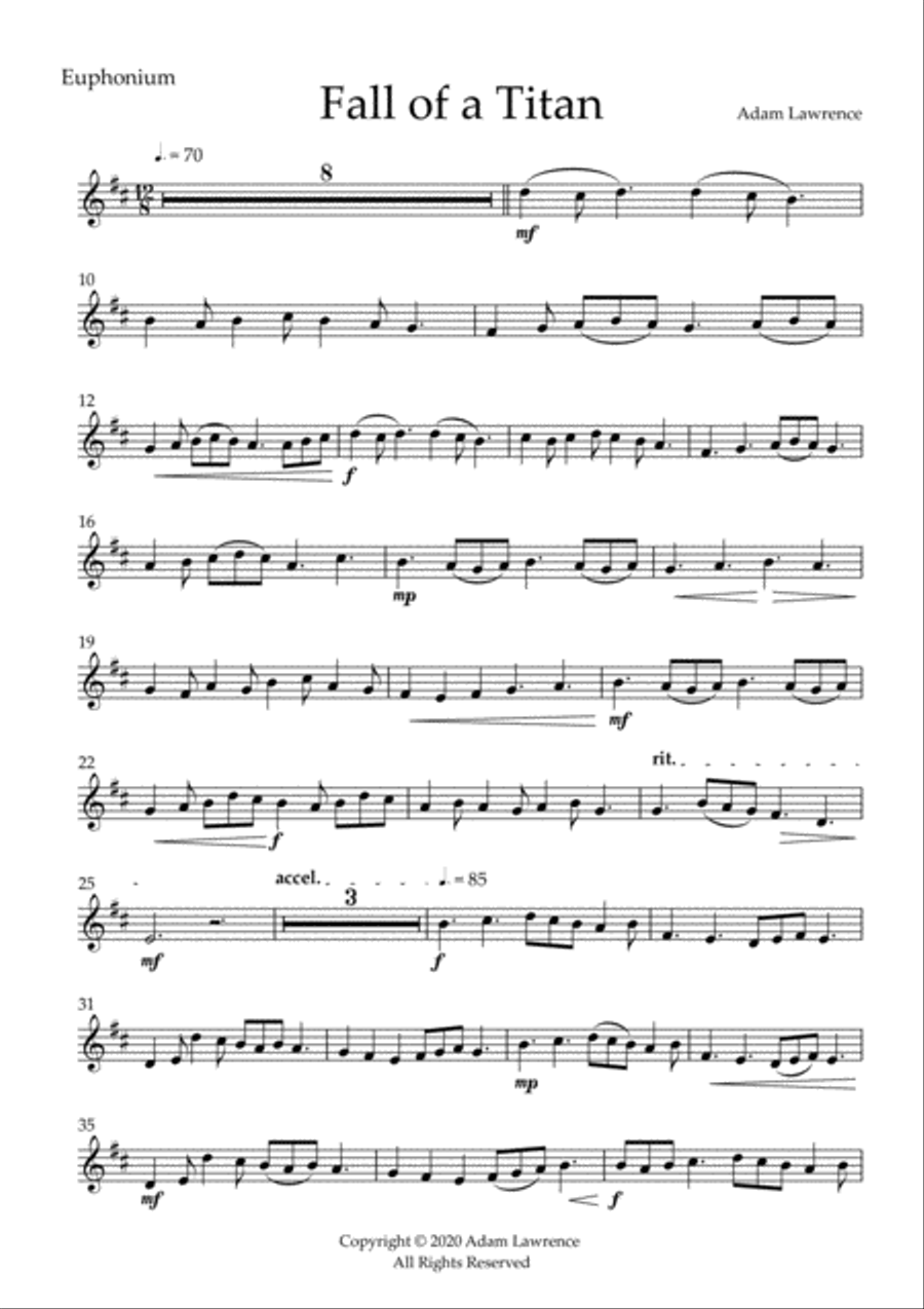 Fall of a Titan - Euphonium Solo - EUPHONIUM Euphonium scores gallery preview page 1