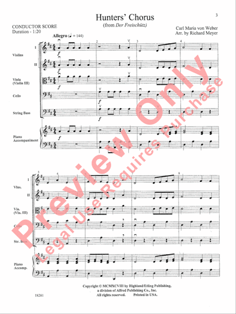 Hunters' Chorus String Orchestra scores gallery preview page 4