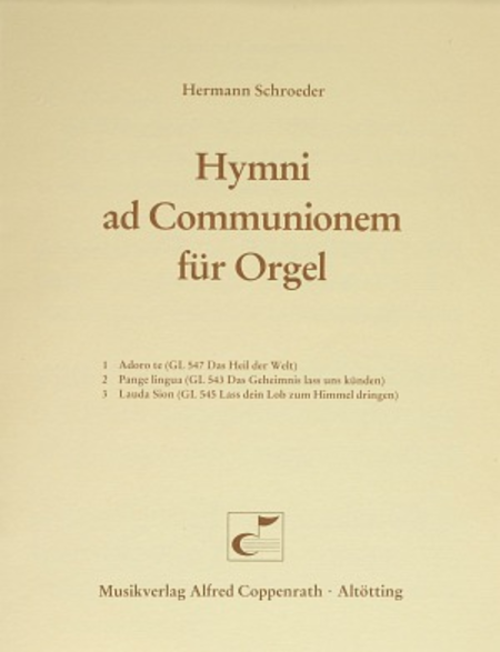 Schroeder, Hymni ad Communionem fur Orgel