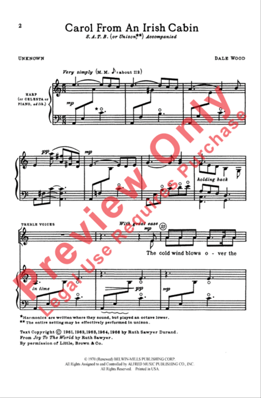 Carol from an Irish Cabin 4-Part scores gallery preview page 2