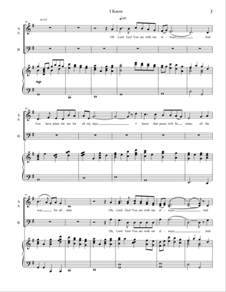 I Know (from Psalm 23) 3-Part scores gallery preview page 3